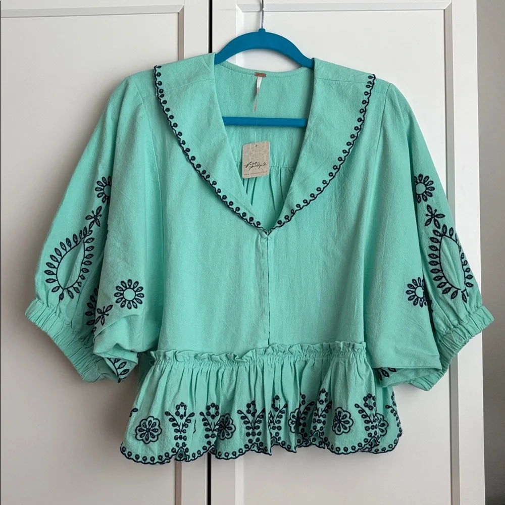 NWT Free People Arcadia Blouse, XS - Picture 4 of 5